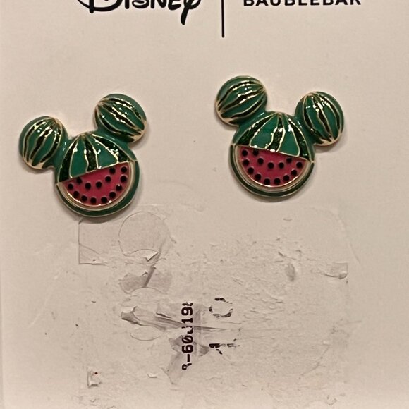 Mickey Mouse Disney BaubleBar Mickey Mouse Watermelon Stud Earrings (NEW) (w/ax) - Picture 13 of 14